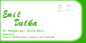 emil dulka business card